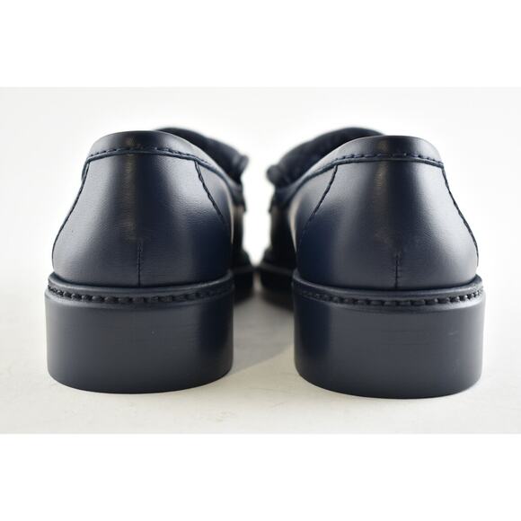 Chanel 21B Blue Quilted Flap Turnlock CC Logo Gold Mule Slip On Flat Loafer 36.5 - Picture 11 of 12